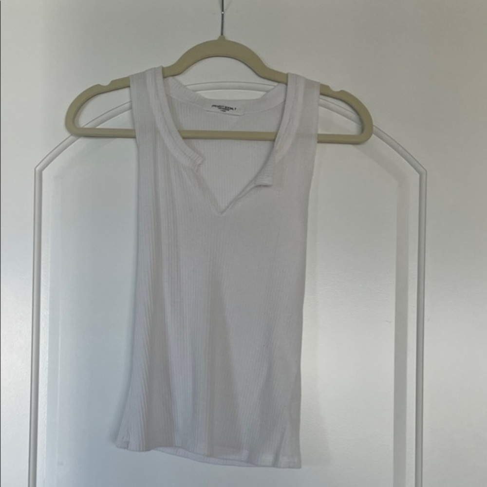 PROJECT SOCIAL T White Ribbed Sleeveless Top Size XS